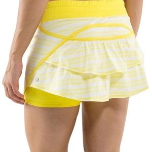 Lululemon Yellow and White Track Attack Activewear